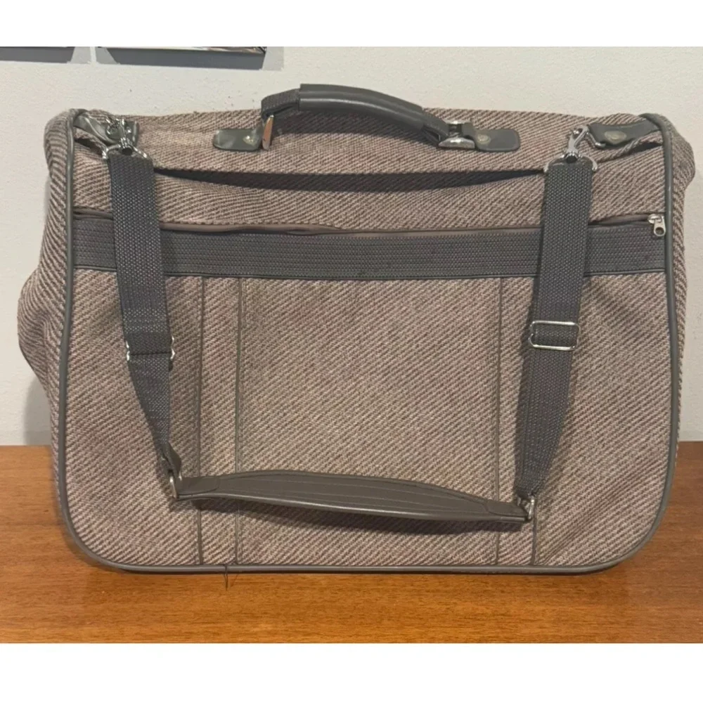SAMSONITE Men's Travel Protective Suit Bag Foldable Grey & Brown‎ Shoulder Strap
